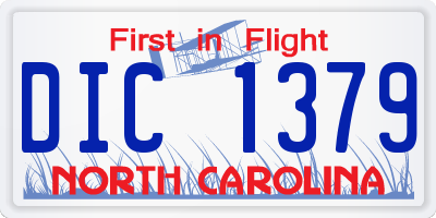NC license plate DIC1379