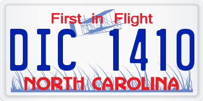 NC license plate DIC1410