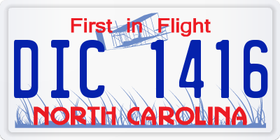 NC license plate DIC1416
