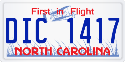 NC license plate DIC1417