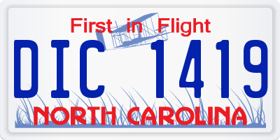 NC license plate DIC1419