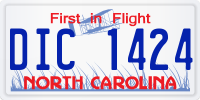 NC license plate DIC1424