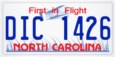 NC license plate DIC1426