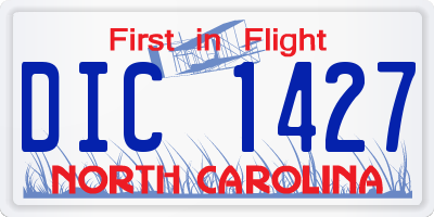NC license plate DIC1427