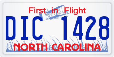 NC license plate DIC1428