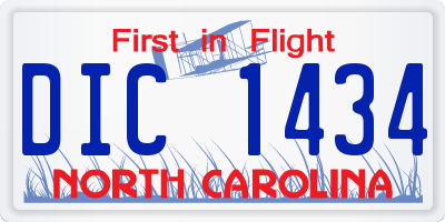 NC license plate DIC1434