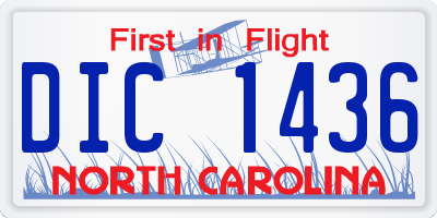 NC license plate DIC1436