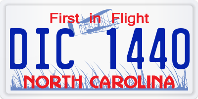 NC license plate DIC1440
