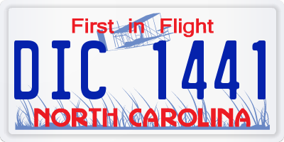 NC license plate DIC1441