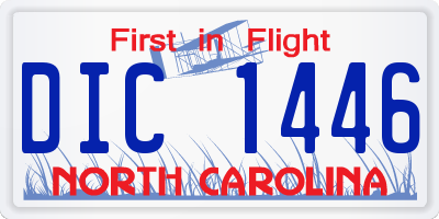 NC license plate DIC1446