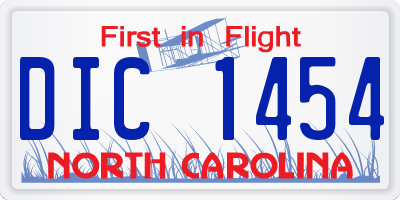 NC license plate DIC1454