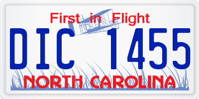NC license plate DIC1455