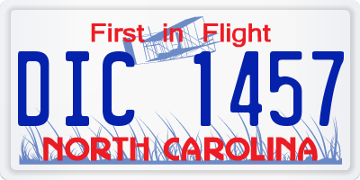 NC license plate DIC1457