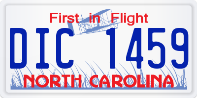 NC license plate DIC1459