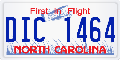 NC license plate DIC1464