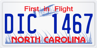 NC license plate DIC1467