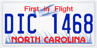 NC license plate DIC1468