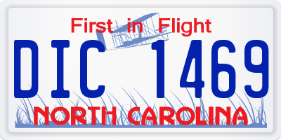 NC license plate DIC1469