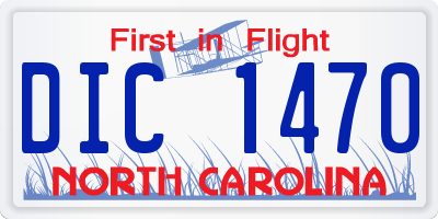 NC license plate DIC1470