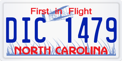 NC license plate DIC1479