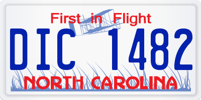 NC license plate DIC1482