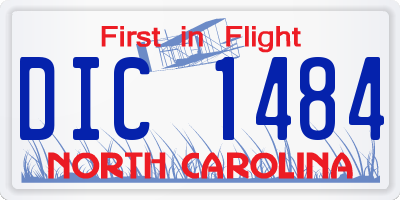 NC license plate DIC1484