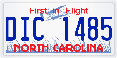 NC license plate DIC1485