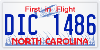 NC license plate DIC1486
