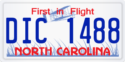 NC license plate DIC1488