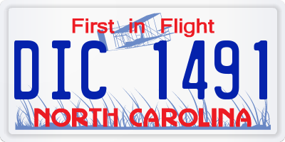NC license plate DIC1491