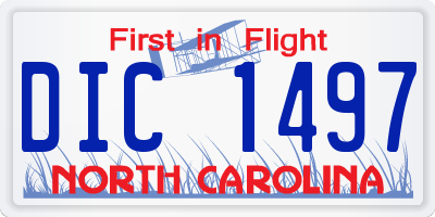 NC license plate DIC1497