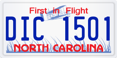 NC license plate DIC1501