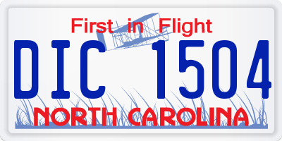 NC license plate DIC1504