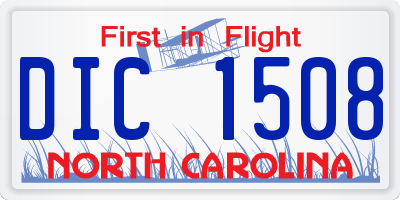 NC license plate DIC1508