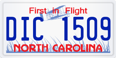 NC license plate DIC1509