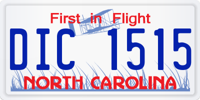 NC license plate DIC1515