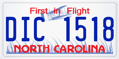 NC license plate DIC1518