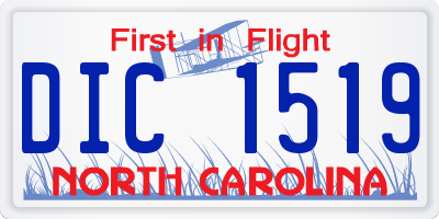 NC license plate DIC1519