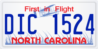 NC license plate DIC1524