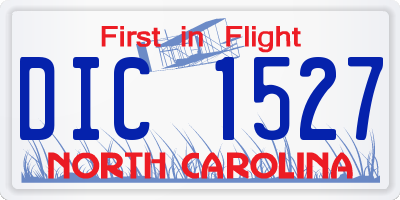 NC license plate DIC1527