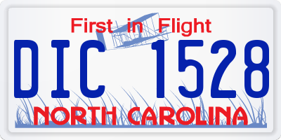 NC license plate DIC1528