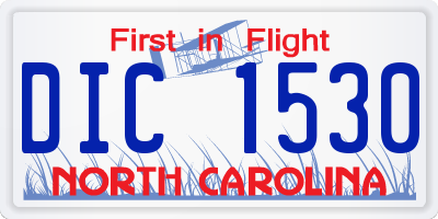 NC license plate DIC1530