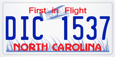 NC license plate DIC1537