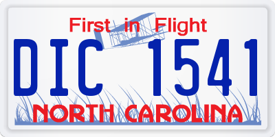 NC license plate DIC1541