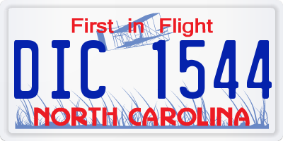 NC license plate DIC1544