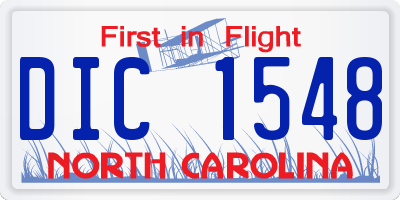 NC license plate DIC1548