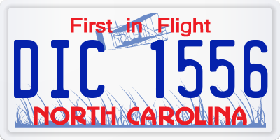 NC license plate DIC1556