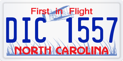 NC license plate DIC1557