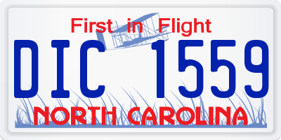 NC license plate DIC1559