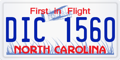 NC license plate DIC1560